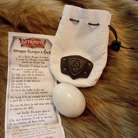 Collectible Dragon Keeper's Kit | Pouch, Stone Egg & Oath | Ideal Fantasy LARP G - Picture 5 of 5